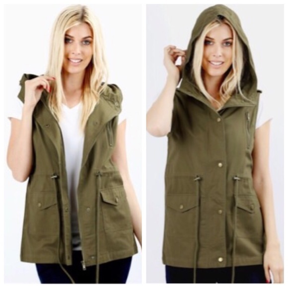 🍁 Olive Cargo Utility Vest S M L 🍁 - Picture 2 of 2